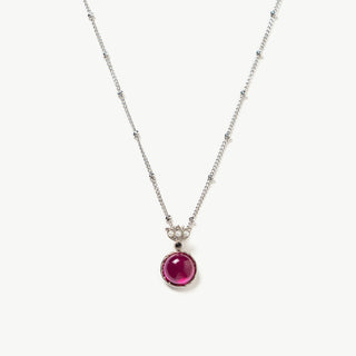 Round Gemstone Pendant Necklace