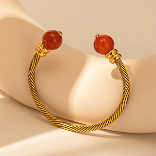 Vintage Agate Bracelet in Gold