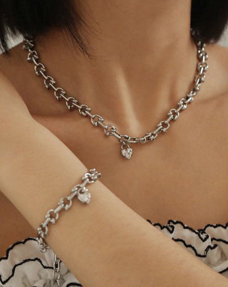 Diamond Heart Chain Bracelet