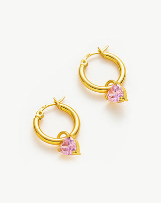 Pink Heart Drop Earrings