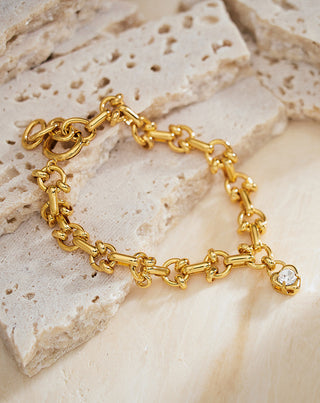 Diamond Heart Chain Bracelet