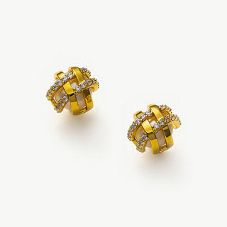 Pearl Coiled Stud Earrings