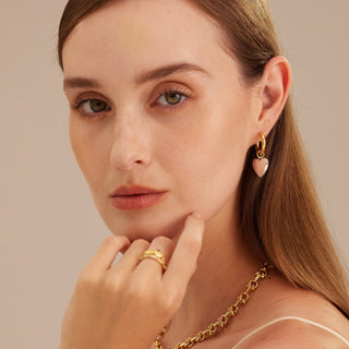 Heart Tunnel Hoop Earrings