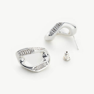 Crystal Wavy Stud Earrings