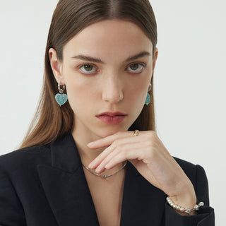 Shinning Heart Hoop Earrings