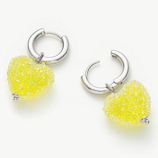 Shinning Heart Hoop Earrings