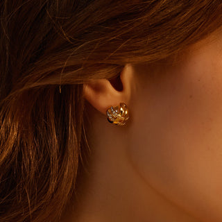 Pearl Coiled Stud Earrings