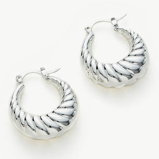 Dome Ridge Hoop Earrings