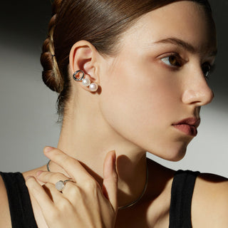 Double Pearl Ear Cuff