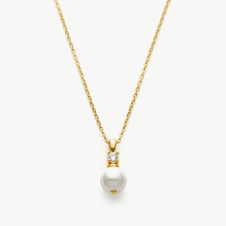 Pearl Crystal Drop Pendant Necklace
