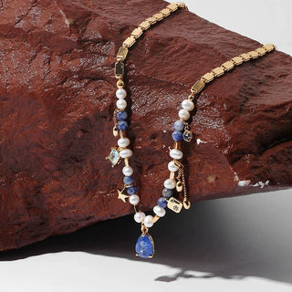 Multi Gemstone Pearl Necklace