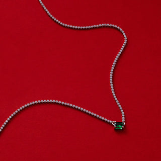 Emerald Rectangle Dewdrop Pendant