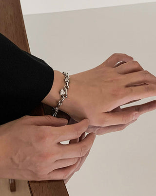 Diamond Heart Chain Bracelet