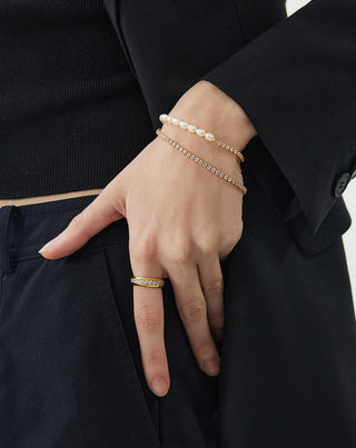 Molten Seed Pearl Diamond Bracelet
