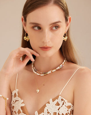 White Heart Pendant Necklace