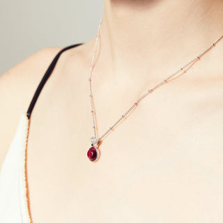 Round Gemstone Pendant Necklace