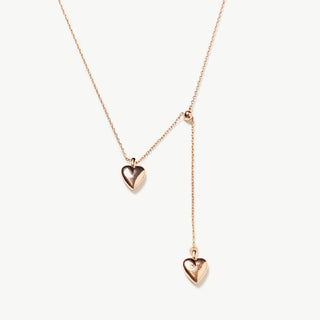 Collier avec pendentif double cœur