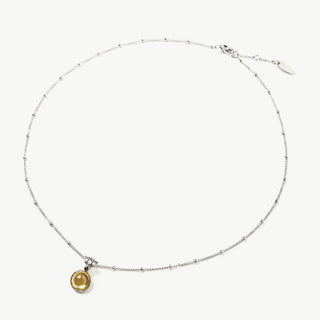 Collier avec pendentif en pierres précieuses rondes