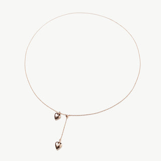 Collier avec pendentif double cœur
