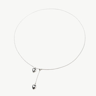 Collier avec pendentif double cœur