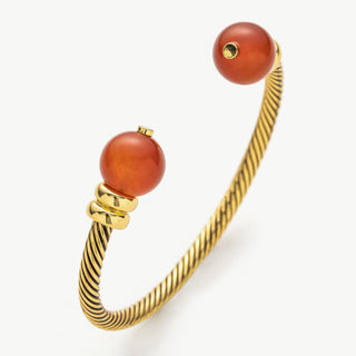Vintage Agate Bracelet in Gold
