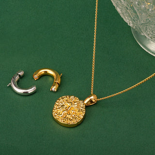 Hammered Disc Pendant Necklace