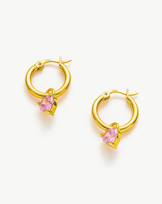 Pink Heart Drop Earrings