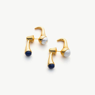 Pearl Crossover Hoop Earrings