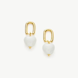 Ceramics Heart Hoop Earrings