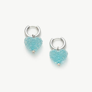 Shinning Heart Hoop Earrings