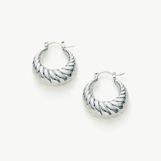 Dome Ridge Hoop Earrings