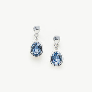 Large Dove Grey Crystal Drop Hoops