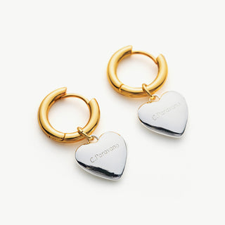 Heart Tunnel Hoop Earrings