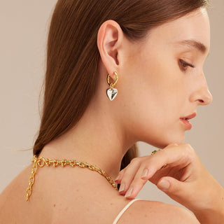 Heart Tunnel Hoop Earrings