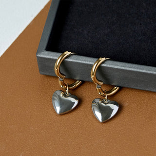 Heart Tunnel Hoop Earrings