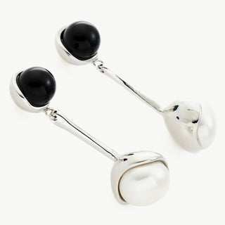 Agate & Pearl Charm Earrings