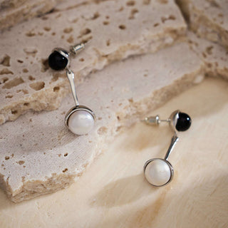 Agate & Pearl Charm Earrings