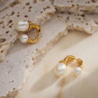 Double Pearls Earrings