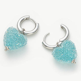 Shinning Heart Hoop Earrings