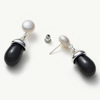 Agate Drop Pearl Earrings