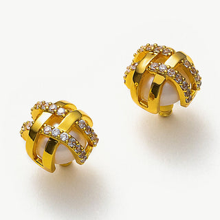 Pearl Coiled Stud Earrings
