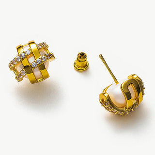 Pearl Coiled Stud Earrings