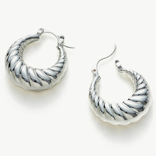 Dome Ridge Hoop Earrings
