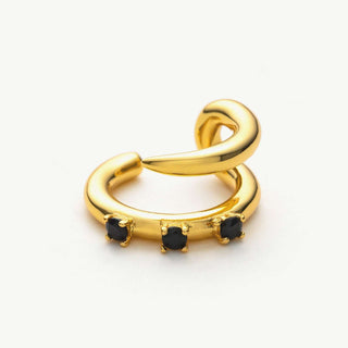 Black Crystal Ear Cuff