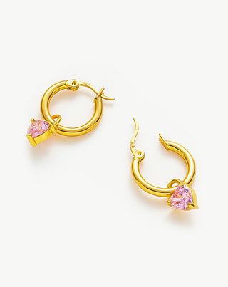 Pink Heart Drop Earrings
