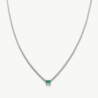 Emerald Rectangle Dewdrop Pendant