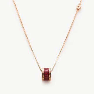 Red Ring Pendant Chain Necklace, a symbol of passionate elegance, featuring a vibrant red ring pendant suspended from a delicate chain, creating a bold and eye-catching accessory for special occasions