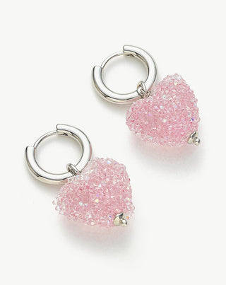 Shinning Heart Hoop Earrings