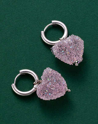 Shinning Heart Hoop Earrings