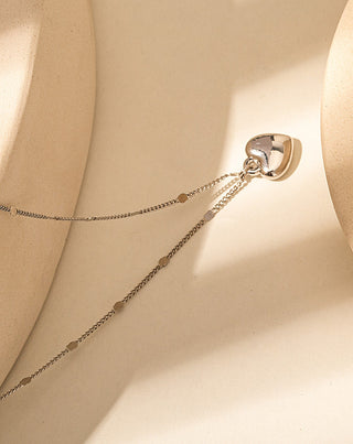 Platinum Heart Pendant Necklace